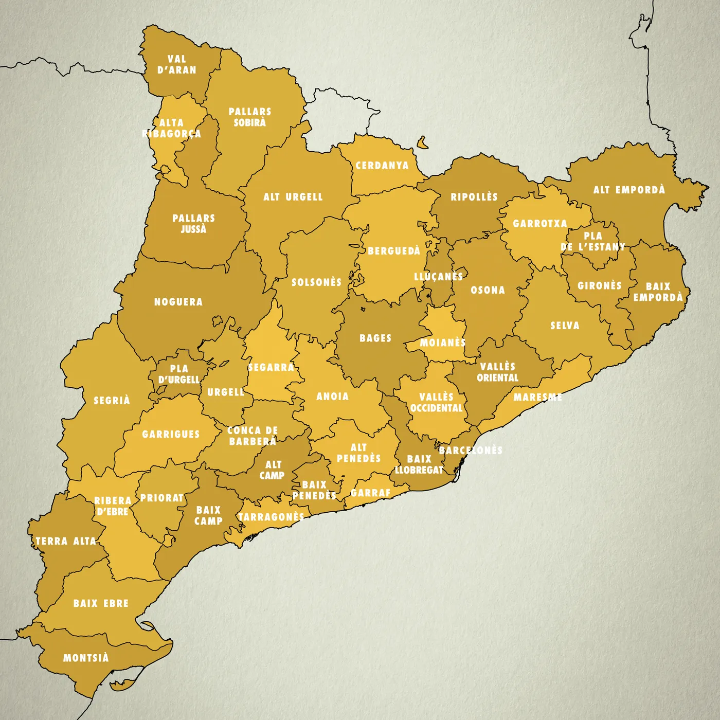Mapa de les comarques de Catalunya
